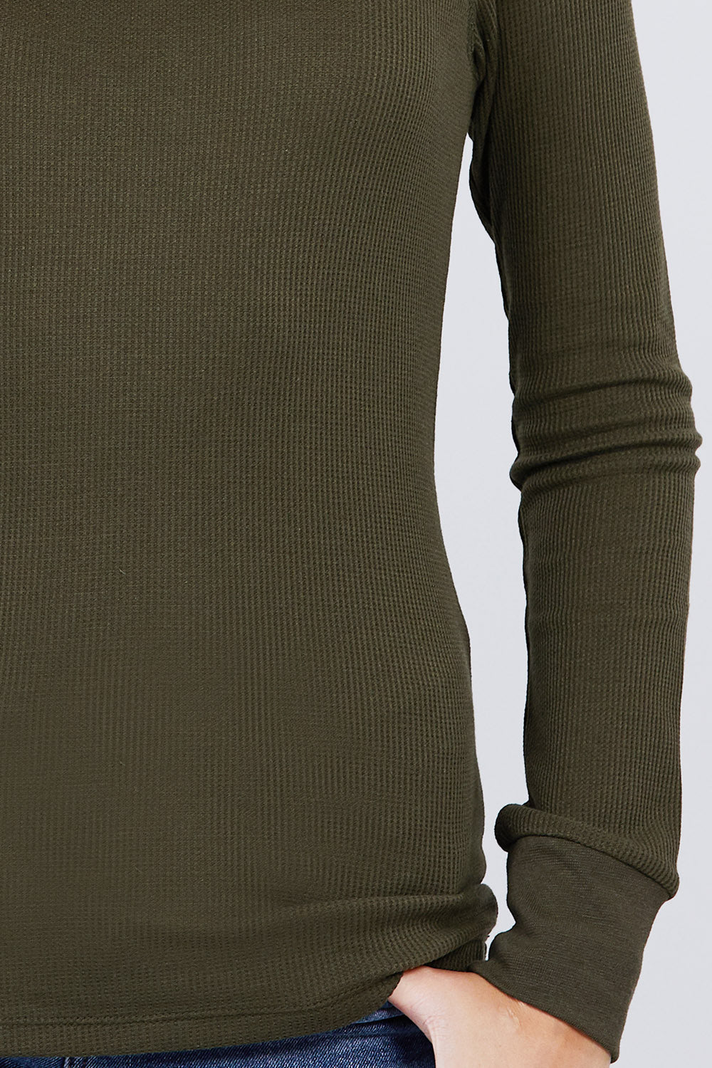 Women's Crew Neck Thermal Shirt Top Long Sleeve Stretch Cotton Knit Tee