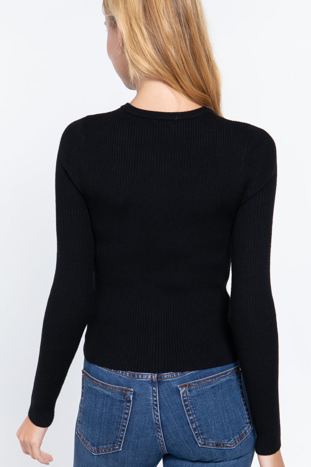 Women's Long Sleeve Crew Neck Basic Cardigan Viscose Soft Knit Button Sweater