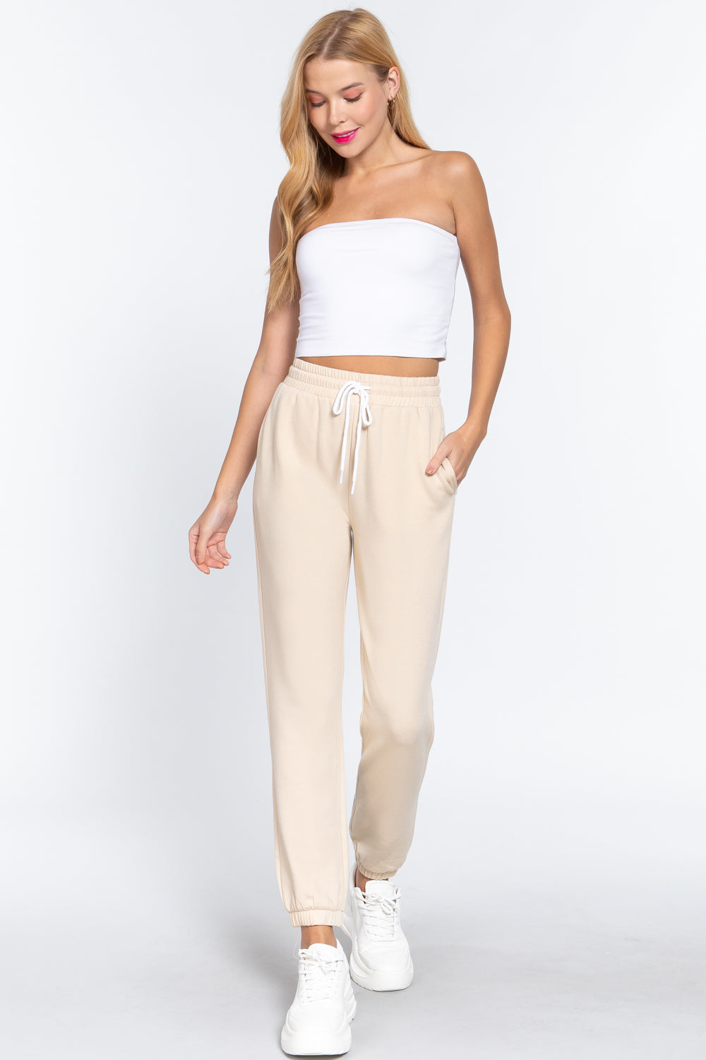 Women's French Terry Jogger Sweatpants Lounge Casual Workout Rayon Knit Pants