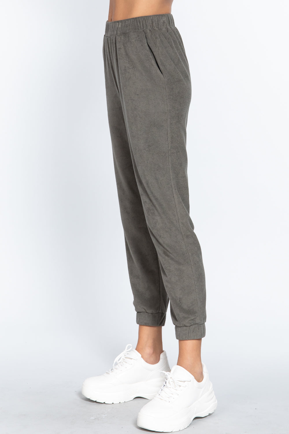 Women's Soft Terry Towelling Jogger Sweatpants Cotton Workout Gym Casual Lounge
