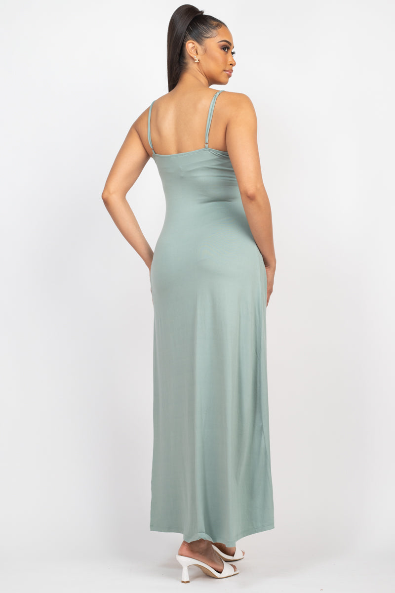 Women Scoop Neck Buttoned Full Cami Tank Sleeveless Top & Casual Mini Shorts Set