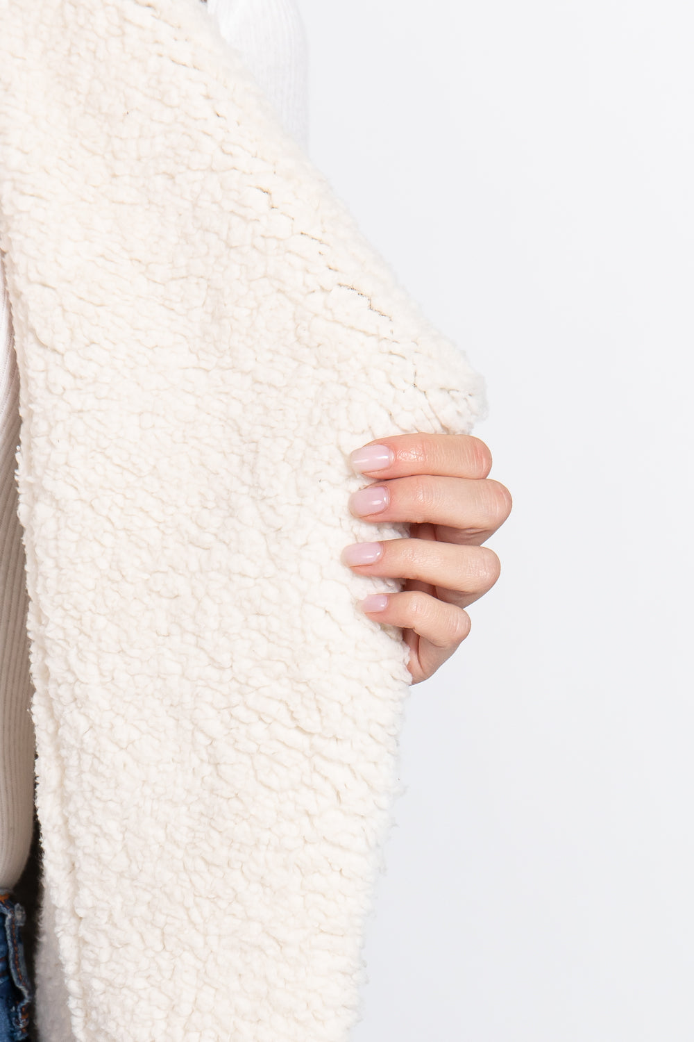 Women's Shawl Collar Raw Edge Faux Suede Fur Bonded Vest (Taupe)