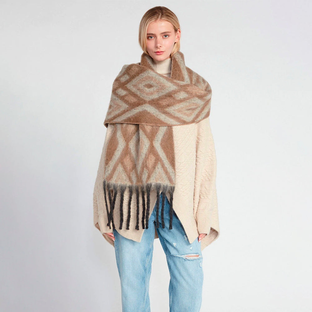 Women's Aztec Grunge Warm Winter Light Weight Scarf