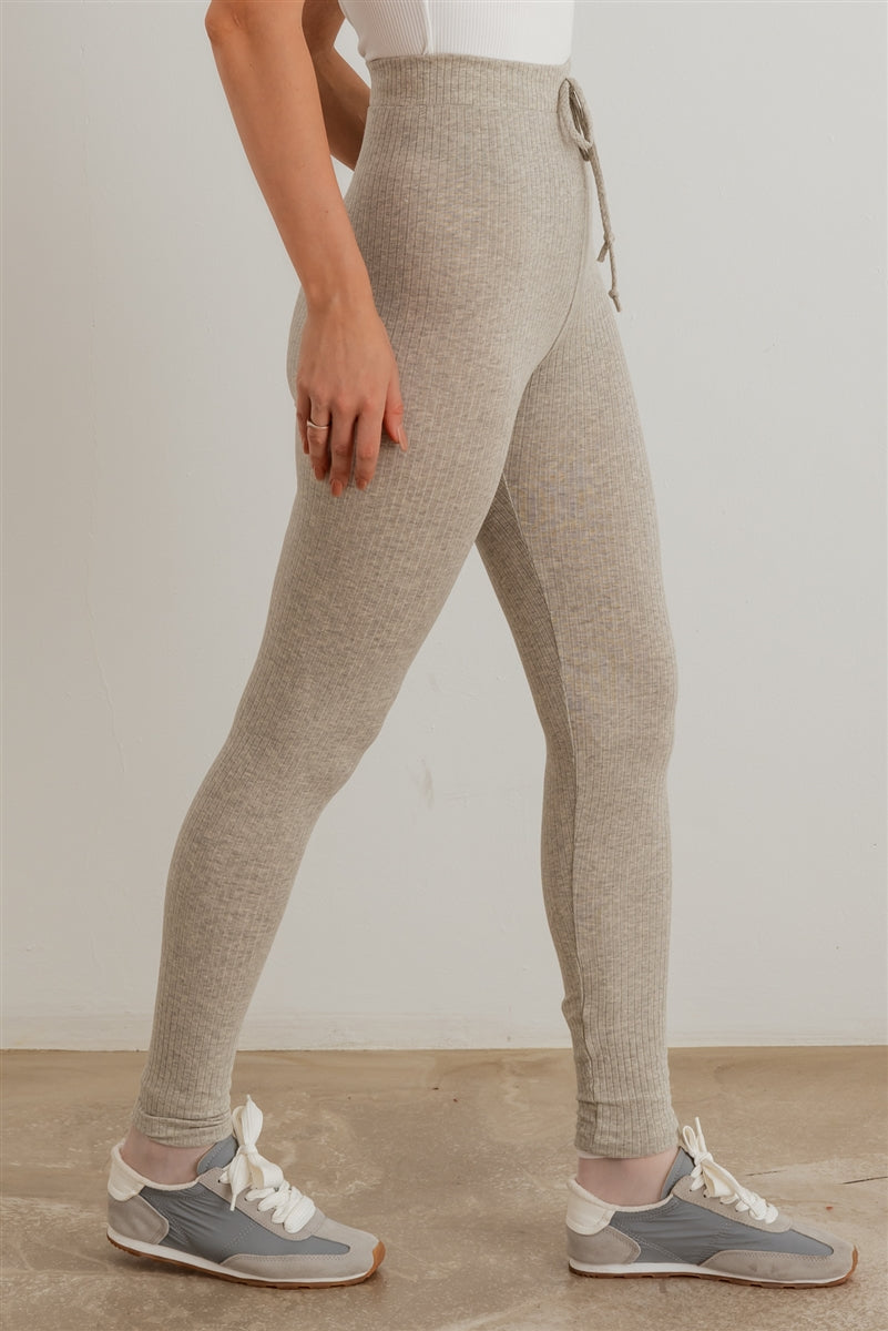 Women's Ribbed High Waist Soft Leggings Skinny Leg Sweatpants Workout Gym Lounge