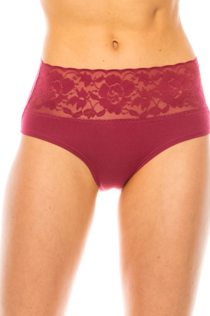 Women's Stretch Floral High Waist Lace Band Super Soft Panty