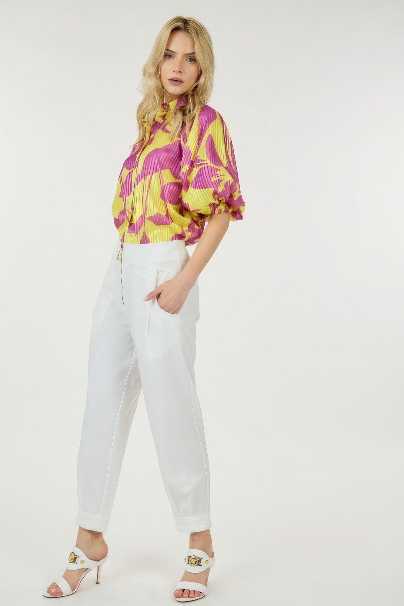 Women's Flattering High Waist Zipper Front Pockets Cozy Skinny Dress Ankle Pants