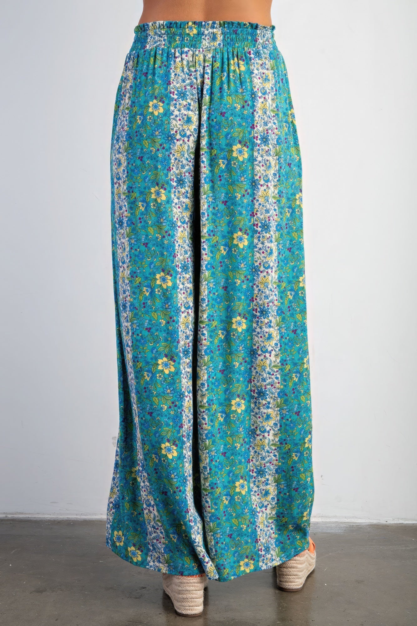 Women's Floral Print Wide Leg Pants Gauze Palazzo Bohemian Beach Trousers Lounge