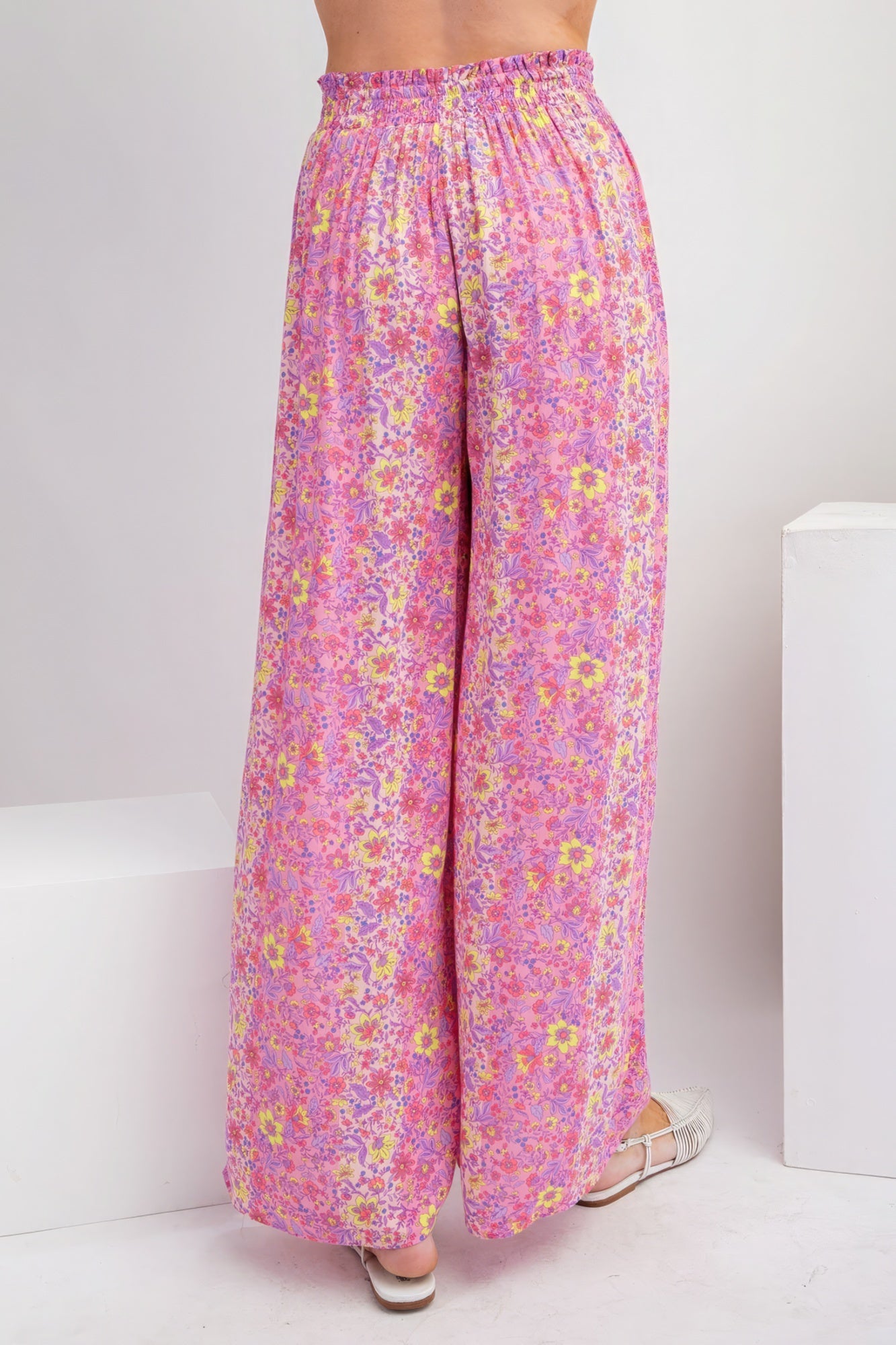 Women's Floral Print Wide Leg Pants Gauze Palazzo Bohemian Beach Trousers Lounge
