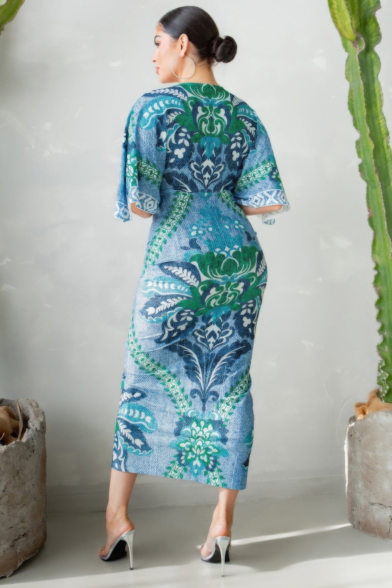 Women's Deep V-neck Midi Dress Shirt Ruched Bodycon Split Party Clubwear Casual