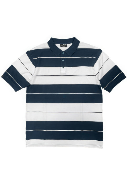 Men's Polo Shirt Striped & Solid Short Sleeve Pique 3-Button Casual Work Top