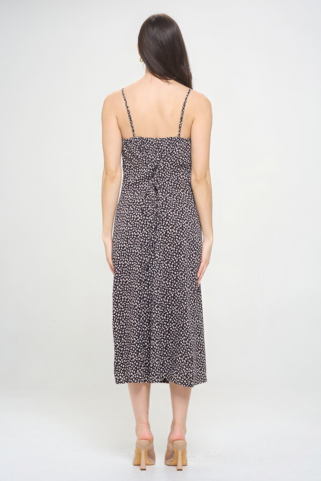 Women's Floral Printed Maxi Dress Button Tied Back V-Neck Sleeveless Tank Top