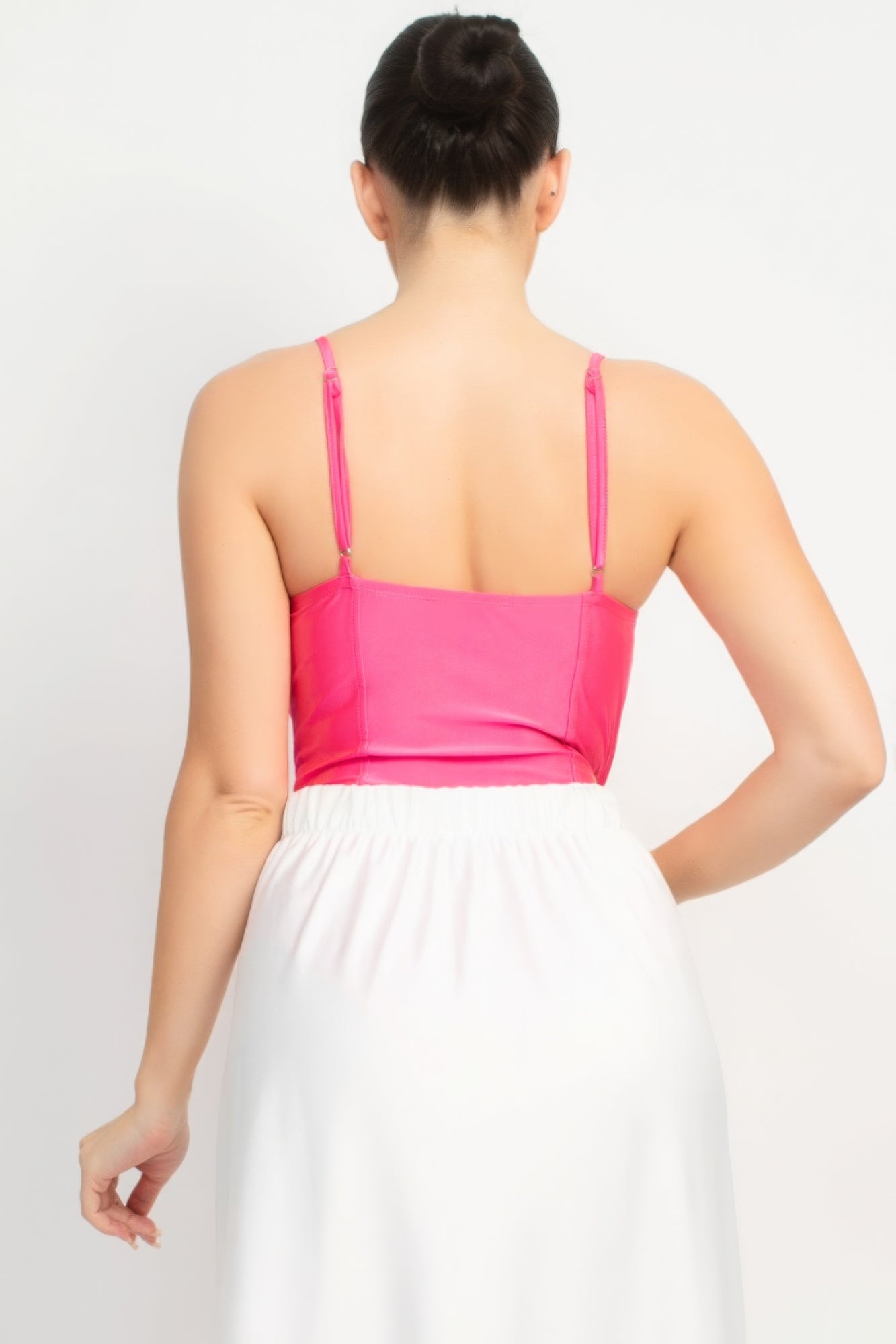 Women's Rhinestone Cami Strap Tank Bodysuit Sleeveless Sweetheart Solid Fitted